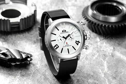 Men’s Oversized Mechanical Watch, Automatic/Hand-Wind, Luminous Big Dial, Day & Date Sub-Dials, Daily Water Resistant, Silicone Strap in Kuwait