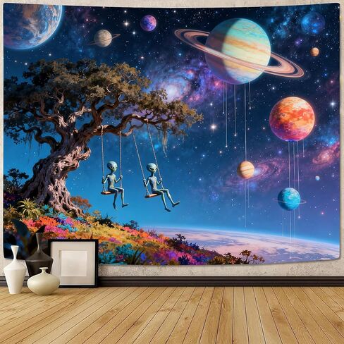 TPMDFC Galaxy Space Tapestry, 80x60inch, Outer Space Alien Planets Tapestry for Bedroom Colorful Universe Starry Sky Tapestries Wall Hanging Living Room Home Decor in Saudi Arabia