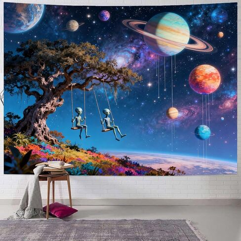 TPMDFC Galaxy Space Tapestry, 80x60inch, Outer Space Alien Planets Tapestry for Bedroom Colorful Universe Starry Sky Tapestries Wall Hanging Living Room Home Decor in Saudi Arabia