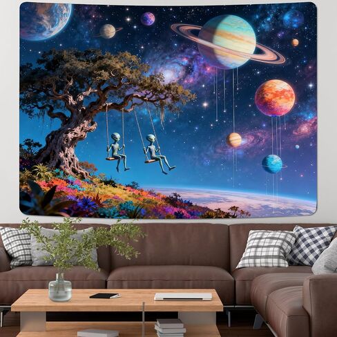 TPMDFC Galaxy Space Tapestry, 80x60inch, Outer Space Alien Planets Tapestry for Bedroom Colorful Universe Starry Sky Tapestries Wall Hanging Living Room Home Decor in Saudi Arabia