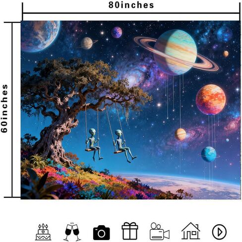 TPMDFC Galaxy Space Tapestry, 80x60inch, Outer Space Alien Planets Tapestry for Bedroom Colorful Universe Starry Sky Tapestries Wall Hanging Living Room Home Decor in Saudi Arabia