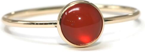 6mm Carnelian 14K Gold Filled Skinny Ring Sizes 5-8 in Saudi Arabia