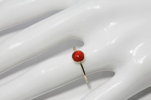 6mm Carnelian 14K Gold Filled Skinny Ring Sizes 5-8 in Saudi Arabia