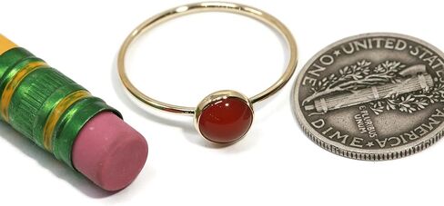 6mm Carnelian 14K Gold Filled Skinny Ring Sizes 5-8 in Saudi Arabia