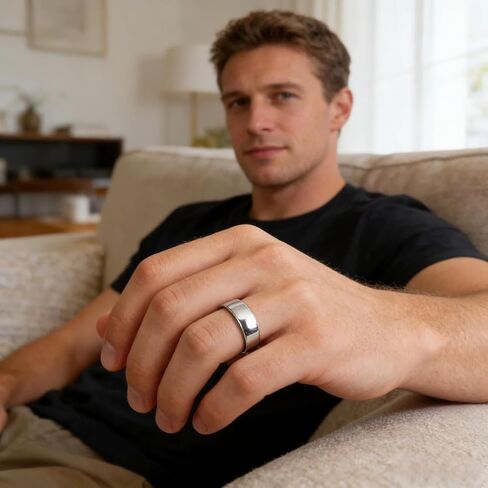 Stainless Steel Rings Set of 14 Pieces for Men Women, 1-8mm Silver/Gold Wedding Band Rings, Comfort Fit Sizes 5-10 with Gift Box in Saudi Arabia
