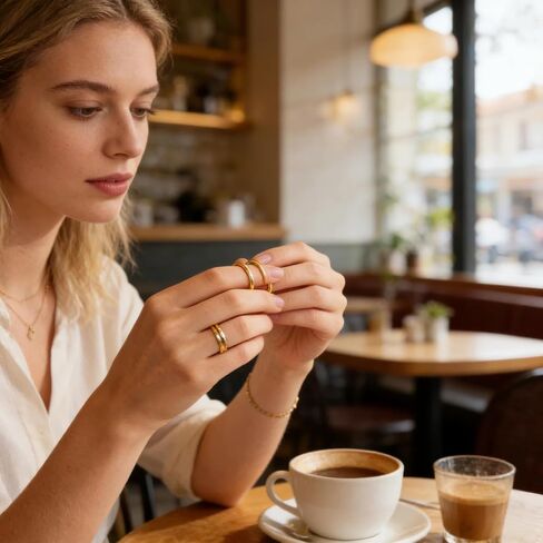 Stainless Steel Rings Set of 14 Pieces for Men Women, 1-8mm Silver/Gold Wedding Band Rings, Comfort Fit Sizes 5-10 with Gift Box in Saudi Arabia