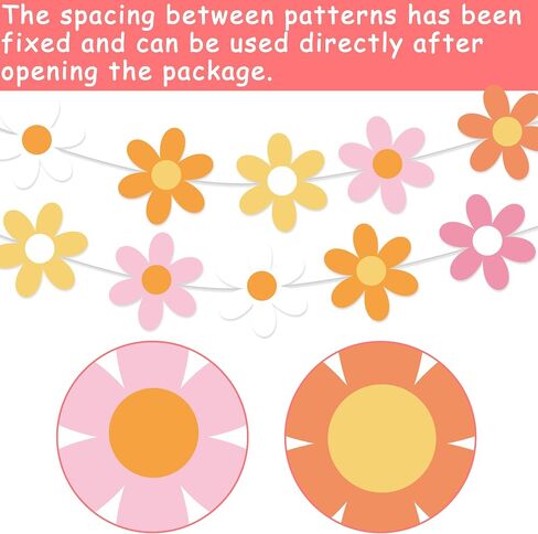 4pcs Daisy Theme Hanging Banners Groovy Spring Flower 70s Hippie Chrysanthemum Party Decorations for Birthday Wedding Supplies in Kuwait