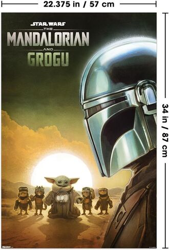 Star Wars: The Mandalorian And Grogu (2026) - ملصق حائط على شكل مجموعة، مقاس 34 بوصة × 22.4 عرض، إصدار غير مؤطر in Kuwait