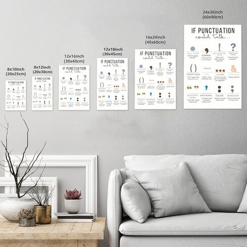 Balsuka If Punctuation Could Talk Poster English Grammar Canvas Wall Art Punctuation Marks Educational Chart Middle School High School Classroom Decor Print For Teacher Student 12x16inch Unframed in Kuwait