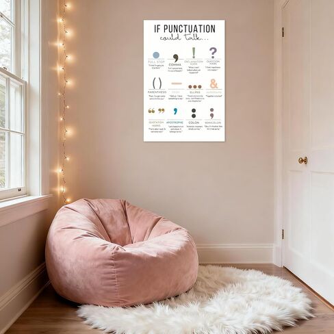 Balsuka If Punctuation Could Talk Poster English Grammar Canvas Wall Art Punctuation Marks Educational Chart Middle School High School Classroom Decor Print For Teacher Student 12x16inch Unframed in Kuwait