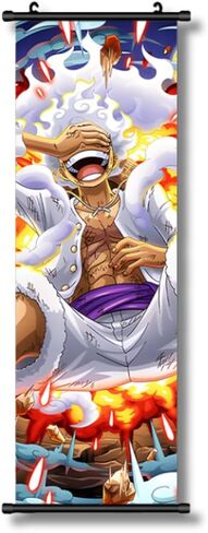 Large One Strawhat Crew Piece Anime Wall Scroll Poster, Design, Cloth Fabric, 15.7" W x 47.2" L, Vertical Hanging Art for Room Decor (Lufy) in Saudi Arabia