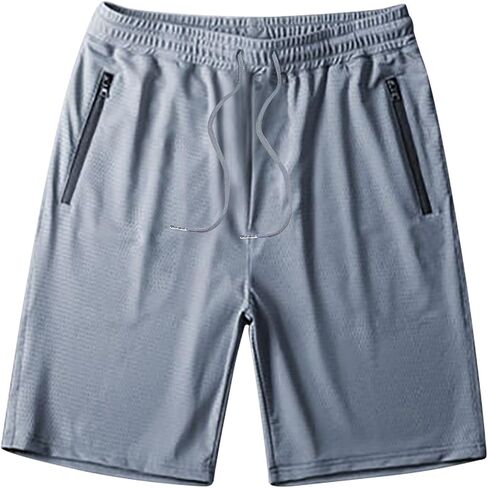 Trendy Workout Gym Running Shorts for Men Ice Silk Fitness Stretchy Soft Yoga Pant Mesh Breathable Sweatpants in Saudi Arabia