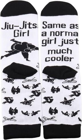 PXTIDY 2 Pairs Jiu Jitsu Girl Socks Jiu Jitsu BJJ MMA JiuJitsu Martial Arts Gift Taekwondo Gift Women's Combat Sports Socks in Kuwait
