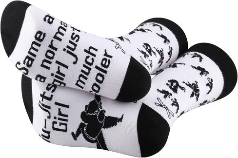 PXTIDY 2 Pairs Jiu Jitsu Girl Socks Jiu Jitsu BJJ MMA JiuJitsu Martial Arts Gift Taekwondo Gift Women's Combat Sports Socks in Kuwait