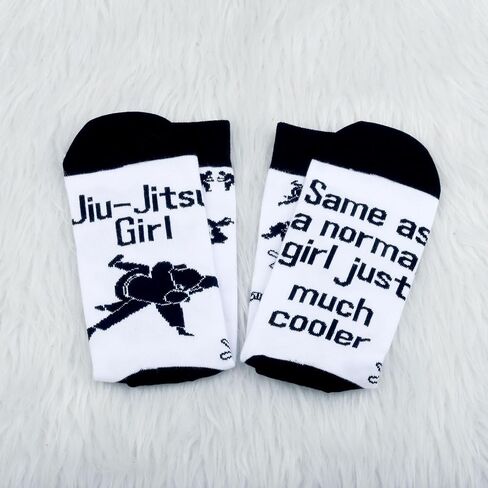 PXTIDY 2 Pairs Jiu Jitsu Girl Socks Jiu Jitsu BJJ MMA JiuJitsu Martial Arts Gift Taekwondo Gift Women's Combat Sports Socks in Kuwait