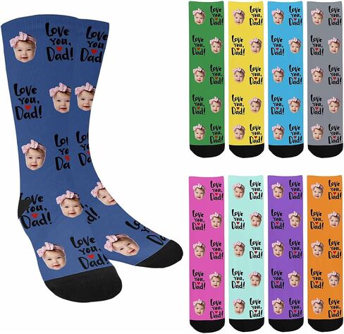 Custom Fathers Day Socks With Faces Custom Face Socks Personalized Gifts For Dad Mom Funny Customized Gifts in Saudi Arabia