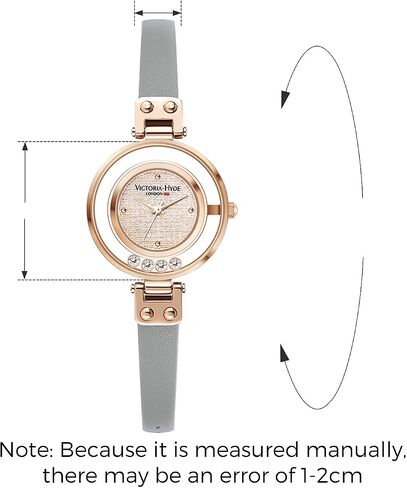 VICTORIA HYDE Small Dial Women Watch, Gray Leather Watches for Women in Saudi Arabia