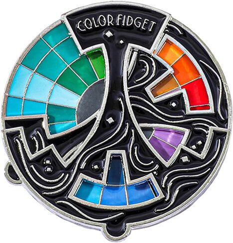Color Fidget Enamel Pin, Spinning Color Fidget Wheel Brooch Anxiety Relief Badge Pin Creative Gift Accessories in Saudi Arabia