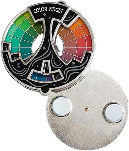 Color Fidget Enamel Pin, Spinning Color Fidget Wheel Brooch Anxiety Relief Badge Pin Creative Gift Accessories in Saudi Arabia