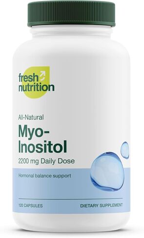 Myo-Inositol - 2200mg Strongest NMR Verified - 120 High Potency Powder Capsules - Best Value Myo Inositol - Made in The USA in Saudi Arabia