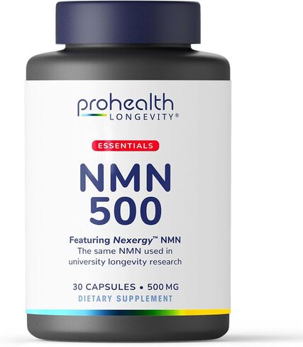 ProHealth Longevity Essentials NMN 500 (500mg, 30 Capsules) - Featuring Nexergy NMN 500mg Supplement, NAD+ Precursor, Dietary Supplement, Cellular Health, Metabolism Support in Saudi Arabia