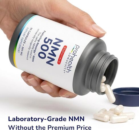 ProHealth Longevity Essentials NMN 500 (500mg, 30 Capsules) - Featuring Nexergy NMN 500mg Supplement, NAD+ Precursor, Dietary Supplement, Cellular Health, Metabolism Support in Saudi Arabia