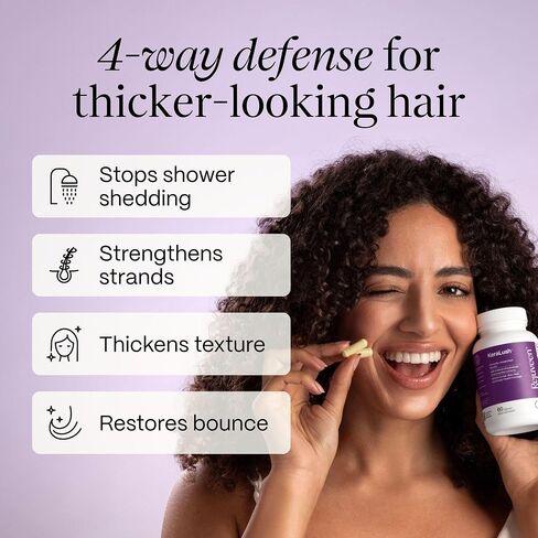 KeraLush Hair Vitamins for Women | Supports Healthy Thick Hair & Volume, Strong Roots, Scalp Care | Biotin, Patented Keratin, Ashwagandha, Vitamin B5, Protects from Pollutants | 30 Servings in Saudi Arabia
