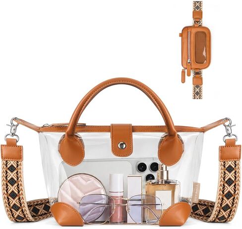 TOPEAST Clear Bag for Stadium Events, Stadium Approved Clear Purse Crossbody Handbags with Quick-Access Pouch and Adjustable Boho Strap for Women Concerts Sports in Saudi Arabia