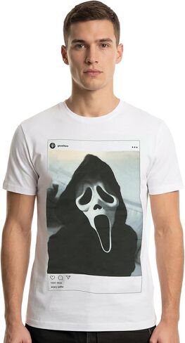 تي شيرت Ghost Face للرجال مطبوع عليه صورة شخصية مخيفة للبالغين بأكمام قصيرة in Kuwait