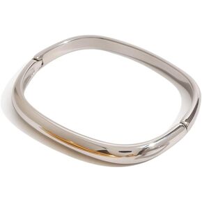 Women Stainless Steel 18K Gold Plated Rectangular Bangle,Gold Silver 2 Colors 316L Stainless Steel Cuff Bracelets,Fashion Jewelry Gifts For Birthday Festivals in Saudi Arabia