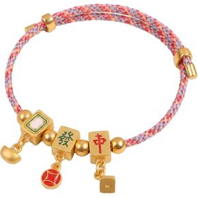 Mahjong Bracelet, Lucky Tile Charm Design ， Elegant Mahjong Bracelets for Women with Adjustable Fit for Daily Wear and Themed Accessory in Saudi Arabia