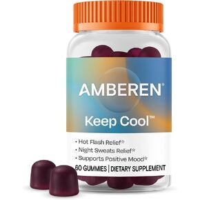 Amberen Keep Cool Menopause Supplement for Women, Feminine Care, with Pycnogenol® to Help Relieve Hot Flashes, Night Sweats and Support Positive Mood, Soy & Hormone Free, 60 Gummies, 30 Day Supply in Saudi Arabia
