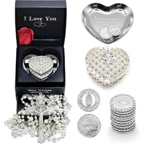 Arras Para Boda Catolica and Lazo Para Boda Catolica, Wedding Arras Coins and Lasso for Ceremony Catholic Gift, Wedding Set, Silver. in Saudi Arabia