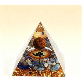 Premium Orgone Pyramid with Healing Crystals - Energy Generator for Deep Meditation, EMF Protection, Chakra Balancing, Anxiety Relief & Positive Energy - Spiritual Decor Gift for Home Office Yoga in Saudi Arabia