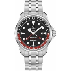 ساعة سيرتينا للرجال، DS ACTION GMT، ستانلس ستيل، سويسرية أوتوماتيكية، C0324291105100 in Kuwait