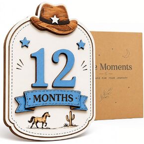 Baby Boy Monthly Milestone Signs, 1-12 Monthly Baby Milestone Boy, Newborn Photography Props Double-Sided, Nursery Decor for Boys in Saudi Arabia