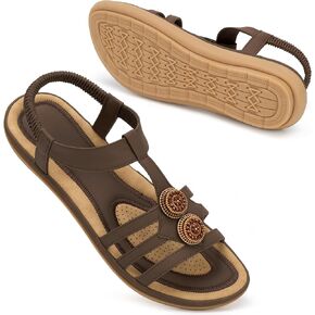 Womens Sandals Flats 2026: Comfortable Dressy Summer Shoes with Ankle Elastic Bohemian Walking Footwear for Casual in Saudi Arabia