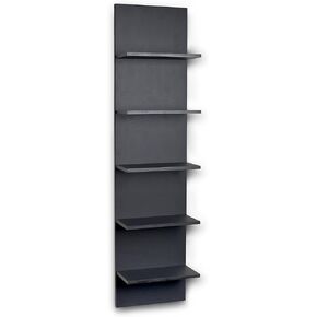 Danya B. Narrow Decorative Wall Mount Vertical Shelving Unit – Modern Column with 5 Shelves Home or Office for Books, Décor Display (Black) in Saudi Arabia