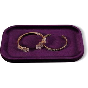 Resilient Velvet Jewelry Display Tray for Ring Earrings Bracelet Necklace, Flat Jewellery Dish for Showcase Store Retail Counter Exhibition Photography Livestream (Olive Green, Large) in Saudi Arabia