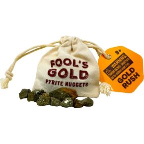 Gold Rush Fool's Gold Pyrite Nuggets Bag | 11+ Crystals in Canvas Drawstring Pouch, Fun Prospecting & Collecting Kit, Pirate & Prospector Adventure in Saudi Arabia