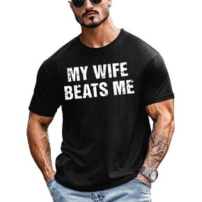 Men's Funny Graphic Shirts Letter Print Husband Dad Casual Summer T-Shirts in Saudi Arabia