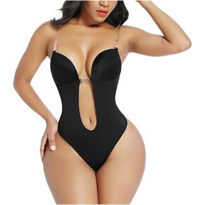 Plus Size Bodysuit for Bride Wedding Dress Low Back Camisole Invisible Bras Comfort Fit Seamless Lingerie (Color : Black, Size : XXXL/XXX-Large) in Saudi Arabia