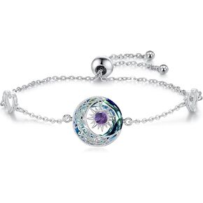 OHAYOO Sun and Moon Bracelet for Women 925 Sterling Silver Moon Bracelet with Crystal Moon Jewelry Gifts for Women in Saudi Arabia