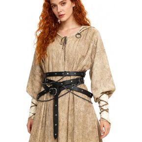 Medieval DIY Waist Belt Adjustable Metal Chain for Women Vintage PU Belts Renaissance Cosplay Accessories in Saudi Arabia