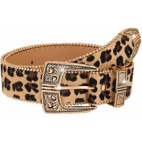 Women Leather Belt Leopard Print Belt for Ladies Fashion Waist Belts for Jean Pants Dress in Saudi Arabia