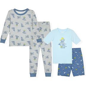 Sleep On It Boys 4 Piece Pajama Sets for Kids Mix and Match Sleepwear in Viscose Bamboo Fabric Sizes 3T to 8 in Saudi Arabia