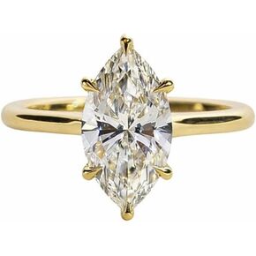 Marquise Cut Diamond Ring for Women | 18K Gold Solitaire Ring | Elegant Minimal Engagement Ring | Gift for Her | Fine Jewelry in Saudi Arabia