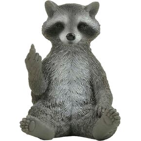 Hilarious Raccoon Middle Finger Figurine Resin Woodland Desk Decor in Kuwait