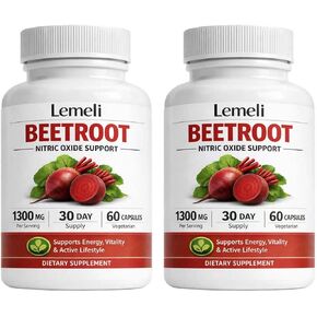 Beetroot Capsules 1300mg Per Serving, Plant-Based Beet Root Extract Supplement, Antioxidant-Rich Superfood Formula, Daily Energy & Active Lifestyle Support, 60 Capsules (1) in Saudi Arabia
