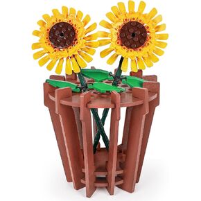 Wooden Vase Kit for Lego Flowers, Terracotta Pot Inspired Vase for Lego Sunflower Tulips Daffodils Lotus, DIY Assembly Flower Vase for Bouquet Arrangement Home Decor Gift for Women Adults in Saudi Arabia